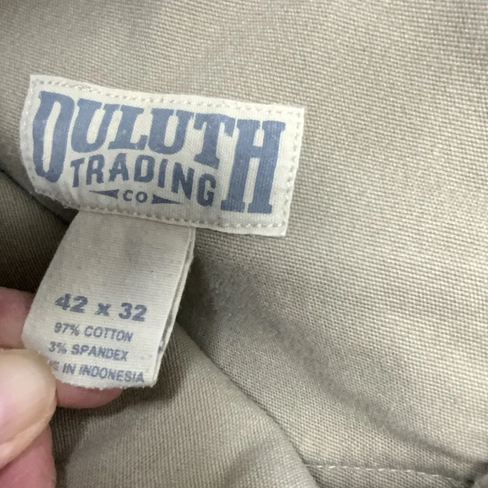 Duluth Trading Company Mens Sizes 42x32 Golden Brown‎ Tan Flex Firehose Pants